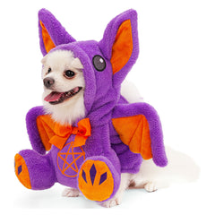 Purple Bat Pet Dog Clothes Outfits Cosplay Costume Halloween Carnival Suit