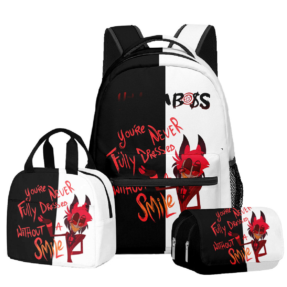 Alastor Schoolbag Travel Backpack Shoulder Bag Pencil Case Three-Pieces Set Gift for Kids Students