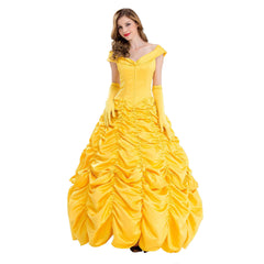 Anime Belle Yellow Long Dress Outfits Cosplay Costume