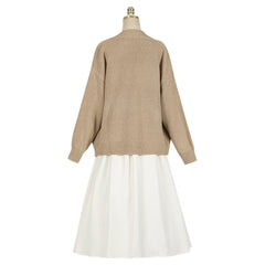 Anime Frieren:Beyond Journey's End Frieren White Dress Sweater Set Outfits Cosplay Costume Halloween Carnival Suit
