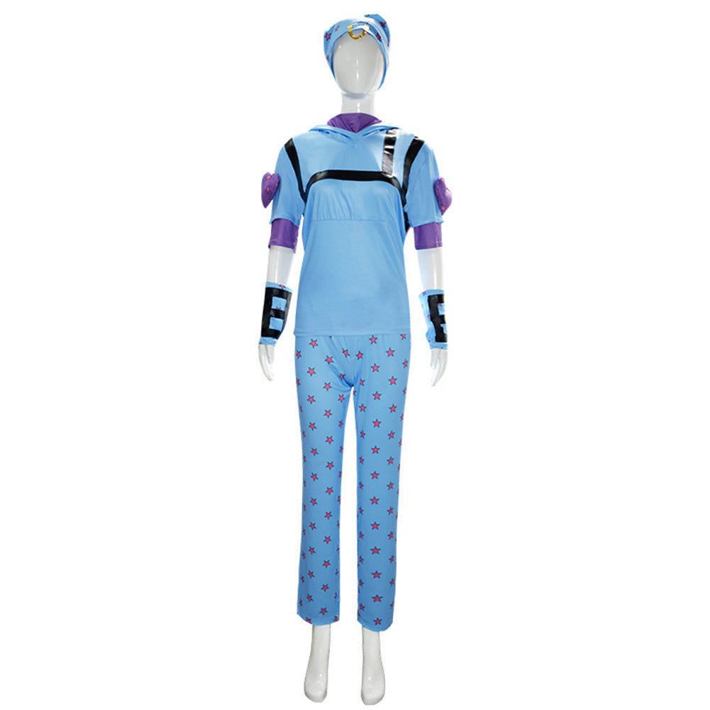Anime Johnny Joestar Blue Set Outfits Cosplay Costume  Halloween Suit