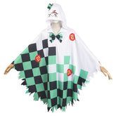 Anime Kamado Tanjirou Green Ghost Hooded Cloak Outfits Cosplay Costume Halloween Carnival Suit