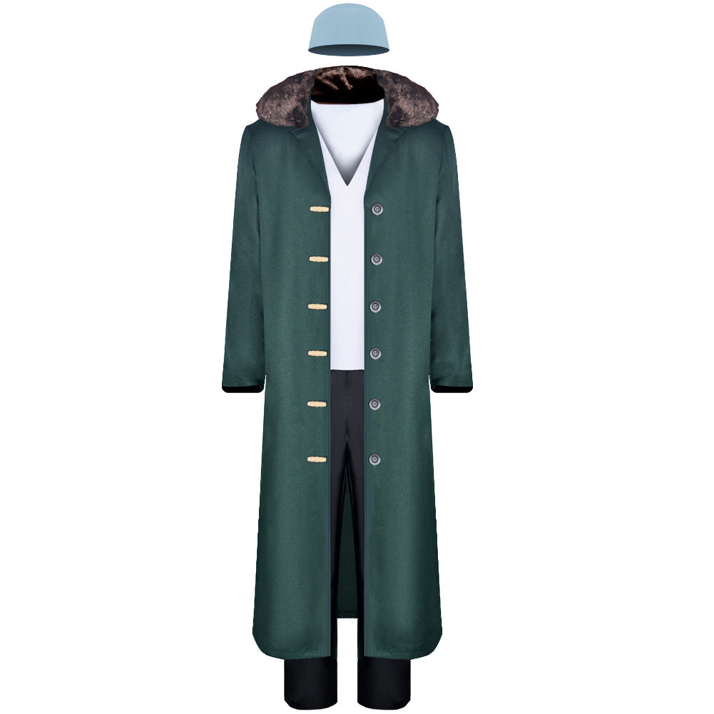 Anime One Piece Kuzan Green Jacket Set Outfits Cosplay Costume Halloween Carnival Suit