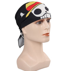 Anime One piece Luffy Black Skull Scarf Hat Cosplay Accessories Halloween Carnival Props