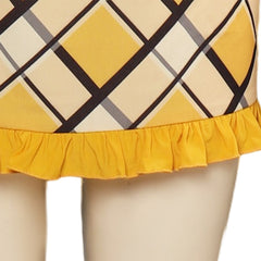 Anime One Piece Nami Yellow Plaid Skirt Dress Outfits Cosplay Costume Halloween Carnival Suit