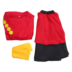 Anime One Piece Skeleton Red Kimono Set Outfits Cosplay Costume Halloween Carnival Suit-Coshduk