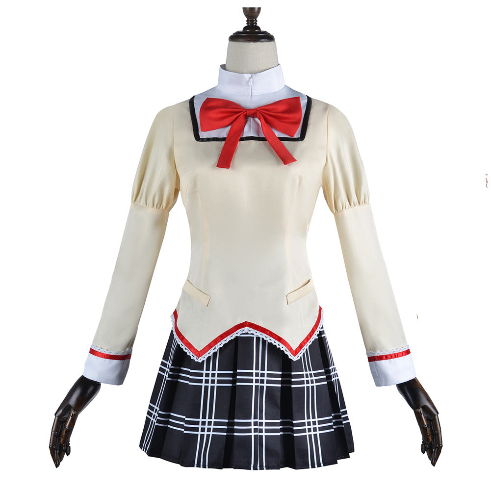 Anime Puella Magi Madoka Magica Akemi Homura White Uniform Dress Outfits Cosplay Costume Halloween Carnival Suit