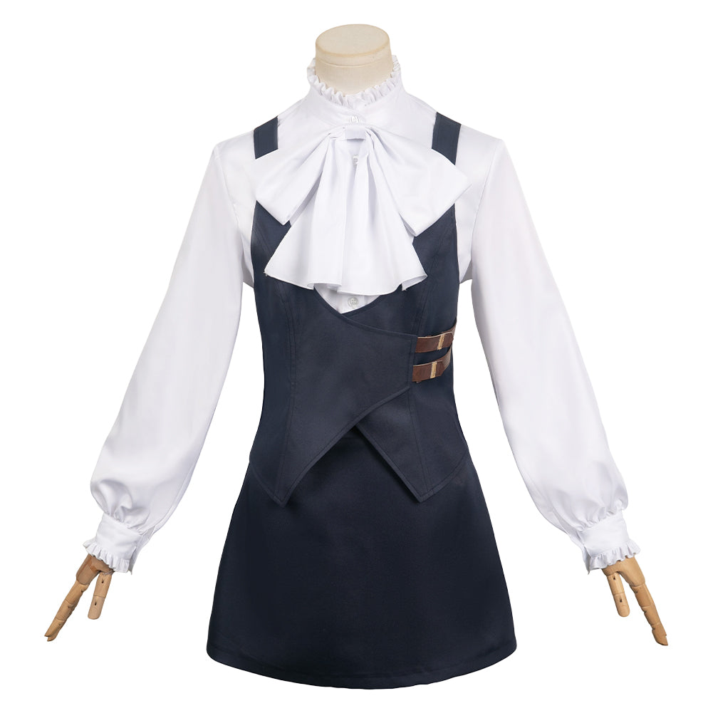 Anime Yor Blue Strappy Dress Set Outfits Cosplay Costume Halloween