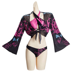 Game Arcane LoL Jinx Cosplay Costume Swimwear Outfits Halloween Carnival Suit