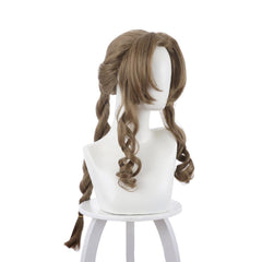 Final Fantasy VII Remake Aerith Aeris Gainsborough Dark Brown Long Wig Cosplay Wig
