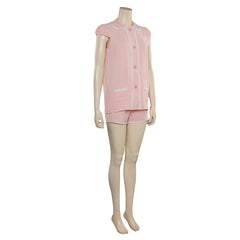 Movie Barbie 2023 Margot Robbie Barbie Pink Sleepwear Pajamas Cosplay Costume Outfits Halloween Carnival Suit