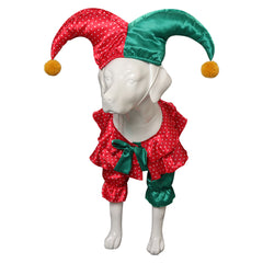 Pet dog Clown Outfits Cosplay Costume Halloween Carnival Suit