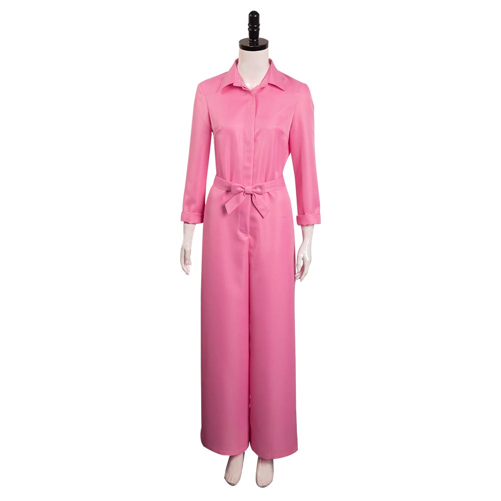 Movie Barbie 2023 Margot Robbie Barbie Outfits Pink Jumpsuit Cosplay Costume Halloween Carnival Suit