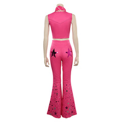 Movie Barbie 2023 Margot Robbie Barbie Pink Western Cowboy Outfits Cosplay Costume Halloween Carnival Suit