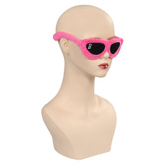 Movie Barbie 2023 Margot Robbie Barbie Pink Heart Cosplay Glassess Accessories Halloween Carnival Props