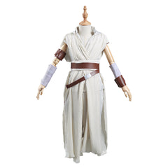 Kids Children Movie The Rise Of Skywalker Rey White Outfit Cosplay Costume Halloween Carnival Suit