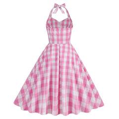 Movie Barbie 2023 Margot Robbie Barbie Retro Dress Cosplay Costume Outfits Halloween Carnival Suit