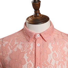 Elvis 2022 Elvis Presley Pink Short Sleeve Shirt Outfits Cosplay Costume Halloween Carnival Suit