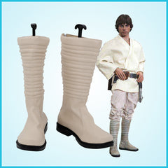 Episode IV: A New Hope Luke Skywalker White Cosplay Shoes Boots Halloween Costumes Props