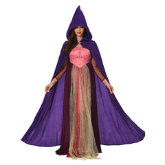 Hocus Pocus 2 Sarah Sanderson Costume Hooded Cloak Outfits Halloween Carnival Suit