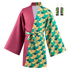 Giyuu Tomioka Robe With Earrings Belt Set Outfits Halloween Cosplay Costume