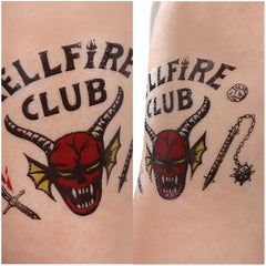 Stranger Thing Hellfire Club Cosplay Tattoo Stickers for Adult Children Halloween Carnival Accessories