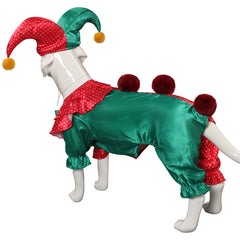 Pet dog Clown Outfits Cosplay Costume Halloween Carnival Suit