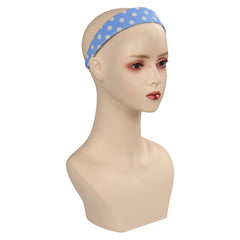 Movie Barbie 2023 Margot Robbie Barbie Blue Polka-Dot Headscarf Cosplay Headband Accessoreis Halloween Carnival Props