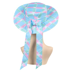 Kids Girls Movie Barbie 2023 Cosplay Blue Beach Hat Earings Accessories Outfits Suit