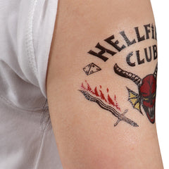Stranger Thing Hellfire Club Cosplay Tattoo Stickers for Adult Children Halloween Carnival Accessories