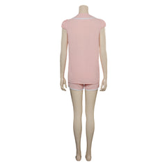 Movie Barbie 2023 Margot Robbie Barbie Pink Sleepwear Pajamas Cosplay Costume Outfits Halloween Carnival Suit