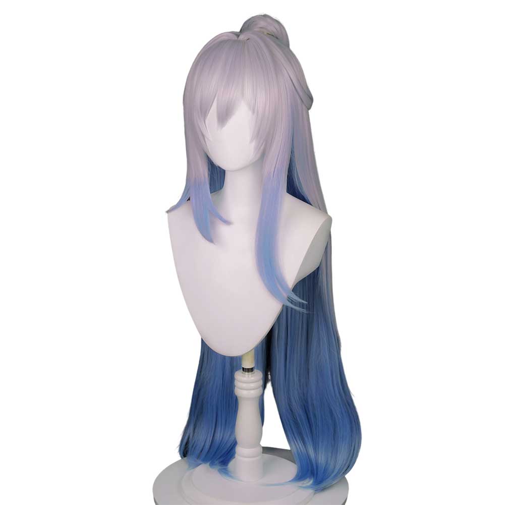 Long light blue outlet cosplay wig