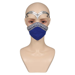 Game Mortal Kombat Kitana Blue Latex Mask Cosplay Helmet Masquerade Halloween Props
