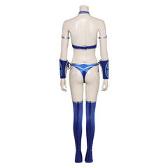 Game Mortal Kombat Kitana Blue Bikini Cosplay Costume Outfits Halloween Carnival Suit