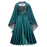 Kids Children Frozen Anna Princess Green Dress Outfits Cosplay Costume Halloween Carnival Suit