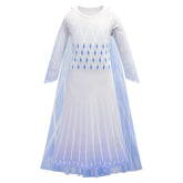 Kids Children Frozen Queen Elsa Blue Dress Outfits Cosplay Costume Halloween Carnival Suit
