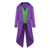 Kids Children Movie Joker Purple Tuxedo Outfits Cosplay Costume Halloween Carnival Suit