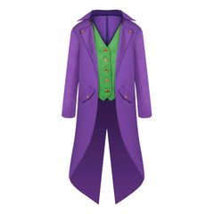 Kids Children Movie Joker Purple Tuxedo Outfits Cosplay Costume Halloween Carnival Suit