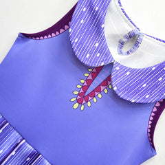 Kids Children Movie Wish 2023 Asha Purple Dress Outfits Cosplay Costume Halloween Carnival Suit