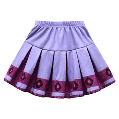 Kids Children Movie Wish 2023 Asha Purple Set Dress Outfits Cosplay Costume Halloween Carnival Suit