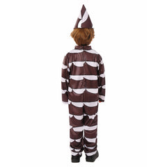 Kids Children Movie Wonka 2023 Chocolate Brown Jumpsuit Outfits Cosplay Costume Halloween Carnival Suit