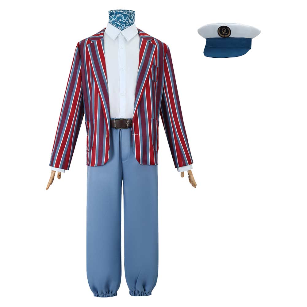 Kids Children Movie Wonka 2023 Oompa Loompa Red Striped Set Outfits Cosplay Costume Halloween Carnival Suit
