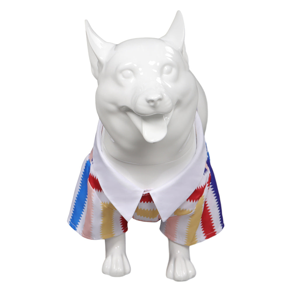 Movie Barbie 2023 Allan Dog Colorful Striped Shirt Pet Clothing Cosplay Costume Suit
