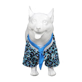 Movie Barbie 2023 Ken Dog Blue Leopard Print Tie Shirt Pet Clothes Outfits Cosplay Costume Suit