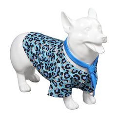 Movie Barbie 2023 Ken Dog Blue Leopard Print Tie Shirt Pet Clothes Outfits Cosplay Costume Suit