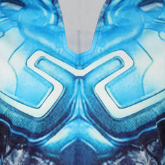 Movie Blue Beetle Jaime Reyes Blue Printed Outfits Cosplay Costume Halloween Carnival Suit