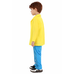 Movie Charlie And The Chocolate Factory Bucket Yellow Set Outfits Cosplay Costume Halloween Carnival Suit