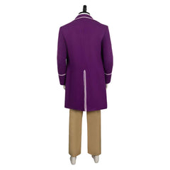 Movie Charlie And The Chocolate Factory Willy Wonka Purple Set Outfits Cosplay Costume Halloween Carnival Suit