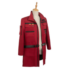 Movie Ghostbusters 2024 Phoebe Red Coat Outfits Cosplay Costume Halloween Carnival Suit