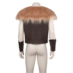 Movie Kraven The Hunter 2024 Kraven Brown Plush Vest Outfit  Cosplay Costume Suit